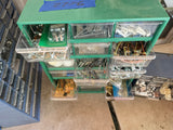 Two Garage Storage Boxes w/Small Plastic Drawers - Filled w/Random Hardware