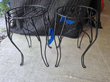 Two Black Metal Plant Stands