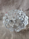 Orrefors Sweden Raspberry Crystal Candle Votive