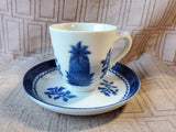 Mottahedeh Vista Alegre Historic Charleston Reproductions "Blue Pineapple" Demitasse and Saucer Set (4 SETS AVAILABLE PRICED INDIVIDUALLY AT $22 EACH)