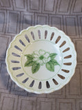 (C) Andrea by Sadek Williamsburg Magnolia Blossom Reticulated Trinket Dish (2 AVAILABLE PRICED INDIVIDUALLY AT $12 EACH)
