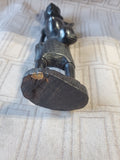 (B) Hand Carved Ebony Wood African Folk Art Statue