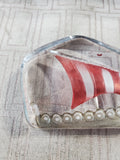 Maleras Sweden Glass Ship Paperweight Signed by Mats Jonasson