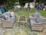 4-Piece All Weather Wicker Patio Set w/Cushions **Read Description