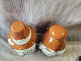 Pair of Rae Dunn "Gather" and "Blessed" Pilgrim Figurines