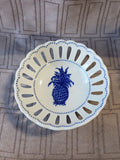 (A) Andrea by Sadek Williamsburg Blue Pineapple Reticulated Trinket Dish
