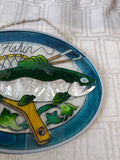 Gone Fishin' Stained Glass Suncatcher