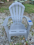 Grey Plastic Heavyweight Outdoor Chair with Folding Cup/Phone Holder