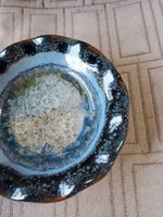 Crackle Glass Pottery Trinket Dish