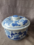 Blue and White Ceramic Trinket Jar