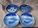 Lot of 4 Blue and White Ceramic Decorative Plates