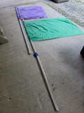 Two Flags (Purple and Green) on Aluminum Poles