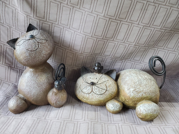 Pair of Resin Cat Figurines