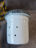 White and Yellow Ceramic Dragon Steeping Tea Mug