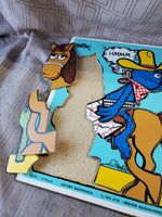 (C) Pair of Vintage Playskool Wood Puzzles