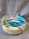 Set of 4 Pier 1 Blue Crab Melamine Salad Plates
