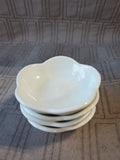 Set of 4 Crate & Barrel Porcelain Flower Sauce Dipping Bowls