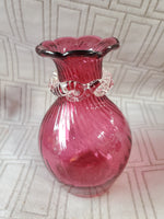 Miniature Cranberry Glass Bud Vase