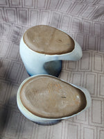 Signed Pair of Peter Pots Pottery Horn Steins/Mugs