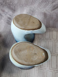 Signed Pair of Peter Pots Pottery Horn Steins/Mugs