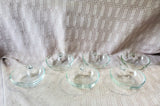 Set of 6 Clear Glass Apple Shaped Snack Bowls