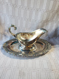 Oneida Silverplate Gravy Boat and Saucer Set