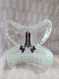 Set of 6 Clear Glass Crescent Shaped Plates