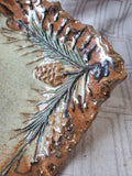 Signed Glazed Pottery Pinecone Trinket Dish