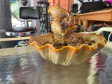 Small Table Top Ceramic  Shell Fountain w/Pump, Works