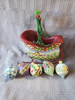Jim Shore "Sleigh Bells Ring" Figurine with Ornaments