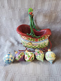 Jim Shore "Sleigh Bells Ring" Figurine with Ornaments