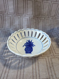 (A) Andrea by Sadek Williamsburg Blue Pineapple Reticulated Trinket Dish