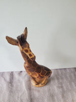 Carved Wooden Giraffe Figurine