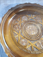 Hand Carved Wooden Plate