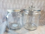 Pair of Clear Glass Kitchen Canisters