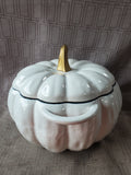 Cook's Essentials 3.5 Qt White Cast Iron Pumpkin Dutch Oven