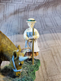 Lang & Wise 1997 Colonial Williamsburg Woman Holding Cow Figurine