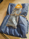 P-Three Piece Gardening Lot, Tarp, Saucer, Plastic Stakes(10)