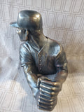 DWK Corporation Resin Bronze Toned Baseball Player Wine Bottle Holder