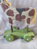 Primitive Wooden Horse Pull Toy