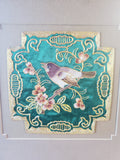 Framed Embroidered Bird Panel