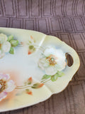 Hand Painted White Floral Celery Dish
