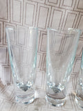 Set of 4 Heavy Italian Clear Glass Bullet Brunch Glasses (2 SETS AVAILABLE PRICED INDIVIDUALLY AT $28 EACH)