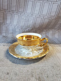 Bavaria Germany White and Gold Toned Demitasse and Saucer Set (B)