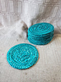 Set of 12 Blue Woven Coasters