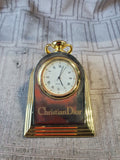 Christian Dior Brass Desk Clock Paperweight