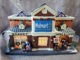 Holiday Time 2009 Traditional Vintage Collection "Walmart Super Center" Lighted House Figurine WORKS