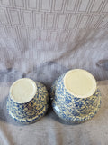 Pair of Roseville Pottery Blue Spongeware Mixing Bowls