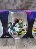 Disney Villains Set of 4 Stemless Wine Glasses UNOPENED