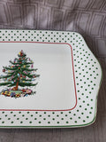 Spode Christmas Tree Polka Dot Dessert Tray